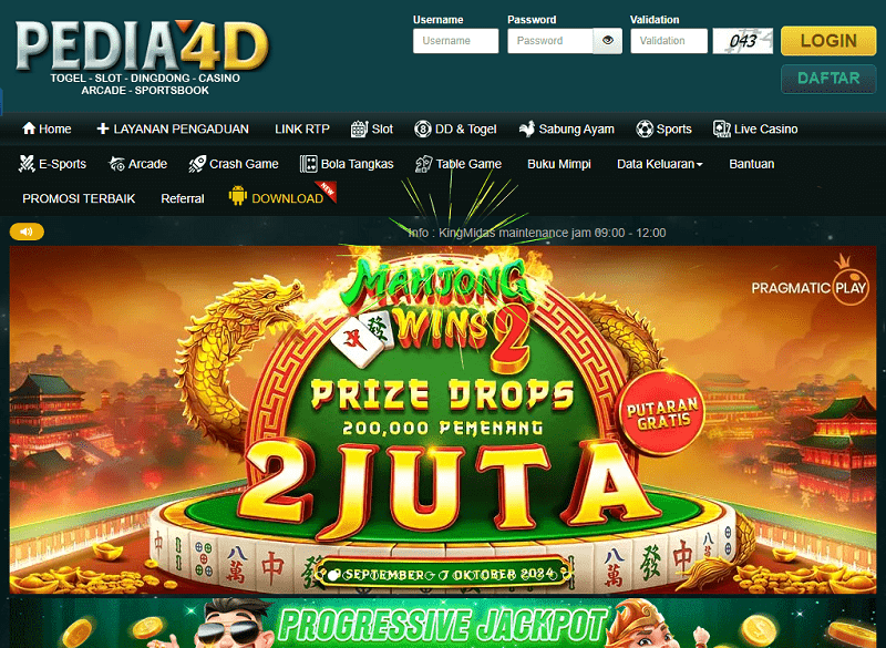 PEDIA4D Wap Daftar Situs Pasang Nomor Togel Pasaran Toto Terlengkap